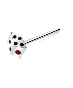 Dice Shaped Silver Nose Stud NSKA-787